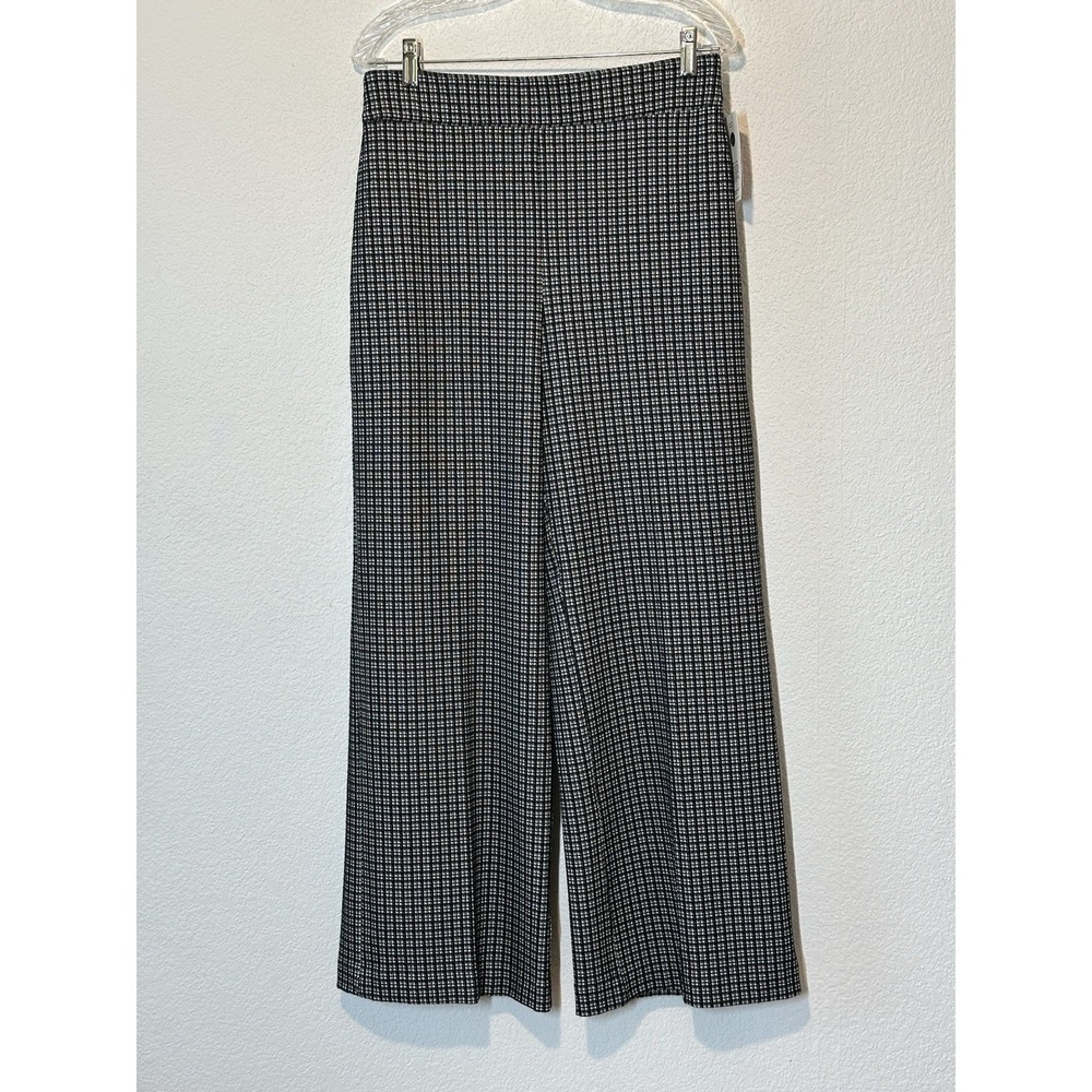 New Spanx Super Smooth Perfect Fit Pants Petite Black White Check Ponte Knit 32